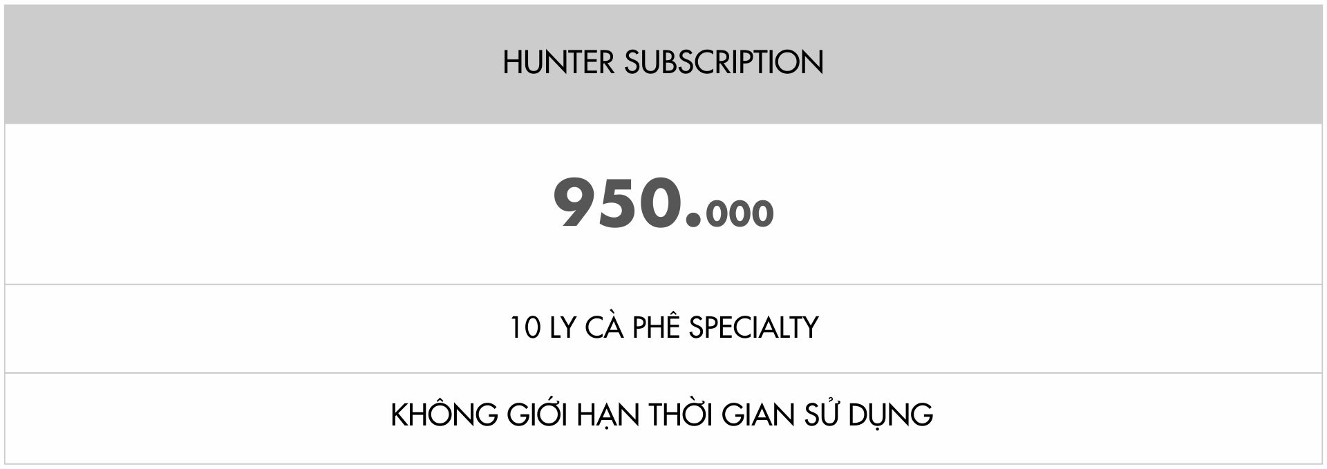 Hunter Subscription