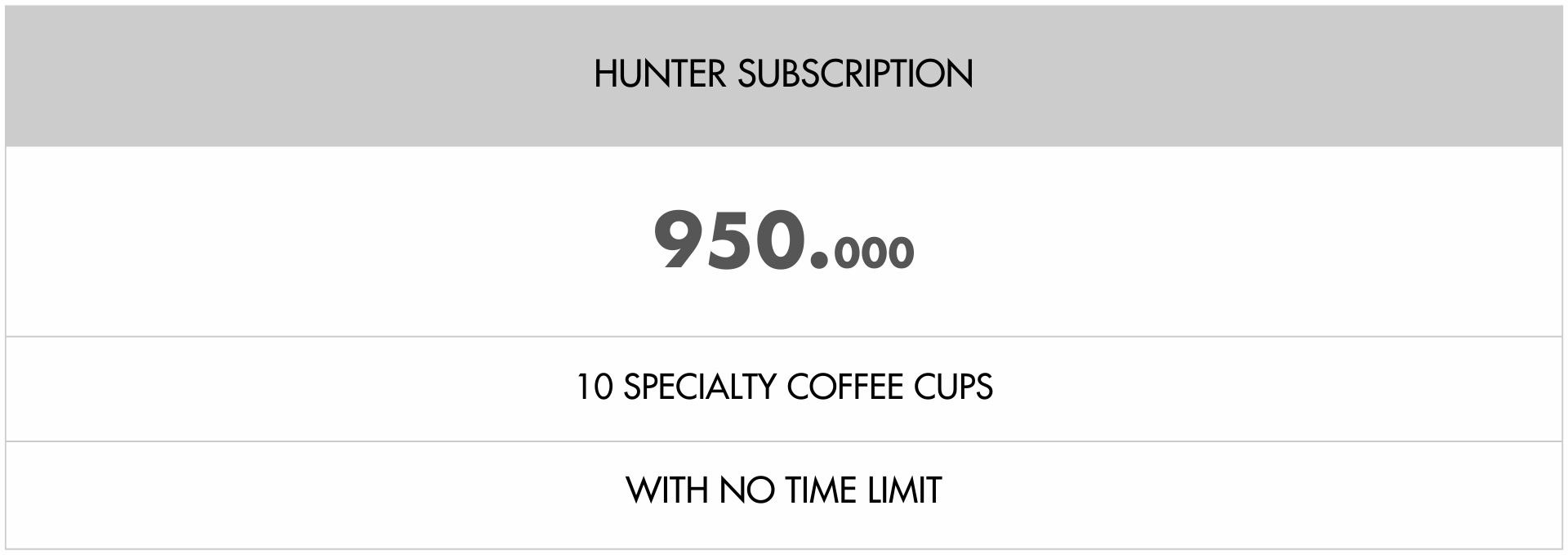 Hunter Subscription