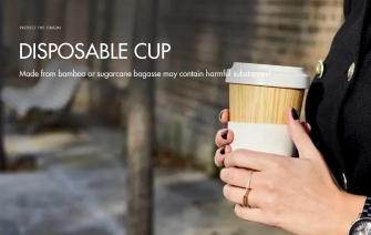 Disposable cups made from bamboo or sugarcane bagasse may contain harmful substances!