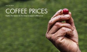 Explain the reasons for the sharp increase in coffee prices