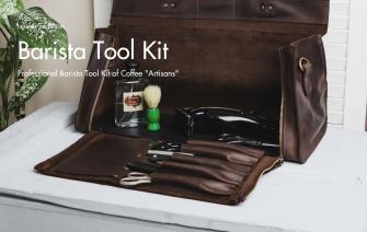 Professional barista tool kit of coffee “artisans”